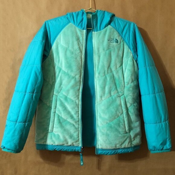 The North Face | Girls Reversible Perseus Insulated Hooded Jacket Size L 14/16 - Picture 1 of 16